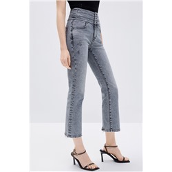 Vaquero bootcut 7/8 de tiro alto Gris claro