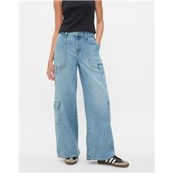 Mid Rise SuperSoft Baggy Cargo Jeans