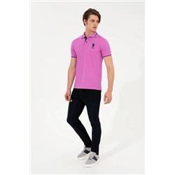 Erkek Menekşe Basic Polo Yaka Tişört