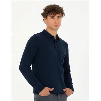 Koyu Lacivert Slim Fit Basic Kazak