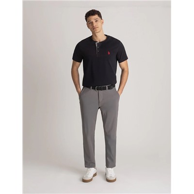 SOLID JERSEY HENLEY SHIRT