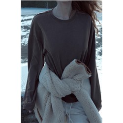 FADED-EFFECT T-SHIRT WITH LONG SLEEVES