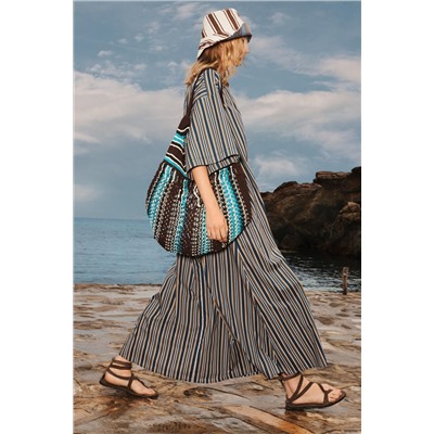 LIMITED EDITION STRIPED BELTED DRESS