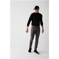 Avva Erkek Antrasit Armürlü Esnek 5 Cepli Slim Fit Dar Kesim Kanvas Pantolon E003007