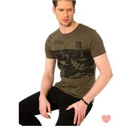 Kamuflaj Deseni Baskılı Tişört  Ürün Kodu: 8S0985Z8 - J2L - Khaki