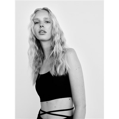 Crop Top aus Leinenmischung