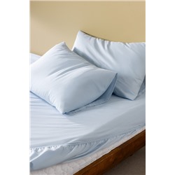 Manon King Size %100 Pamuk Ranforce Lastikli Çarşaf Takımı - Açık Mavi