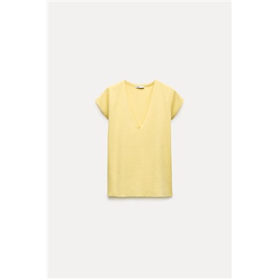 V-NECK COTTON T-SHIRT