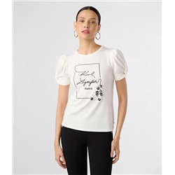 PUFF SLEEVE WHIMSY LOGO TEE