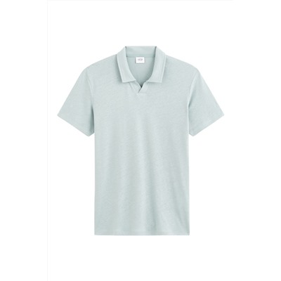 Polo de lino - Turquesa