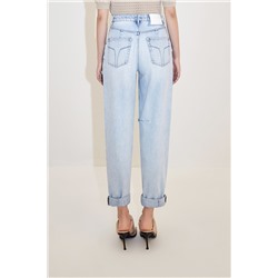 Vaquero mom fit de tiro alto Celeste