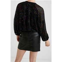 Blusa topos metalizados
