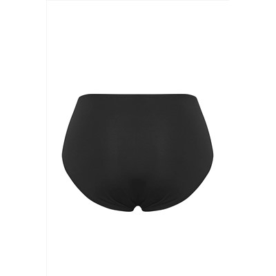 Siyah Düz Pareolu 2'li Set Büyük Beden Bikini Altı TBBSS25CR00003