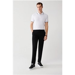 Avva Erkek Siyah Yandan Cepli Armürlü Slim Fit Esnek Chino Kanvas Pantolon E003008