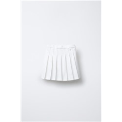 BOX PLEAT SKIRT WITH HEART APPLIQUÉ
