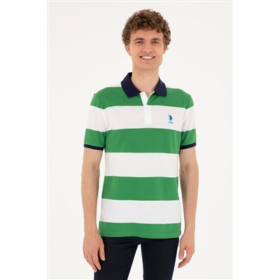 Erkek Regular Fit Polo Yaka Yeşil Tişört
