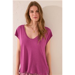 Camiseta manga corta morado