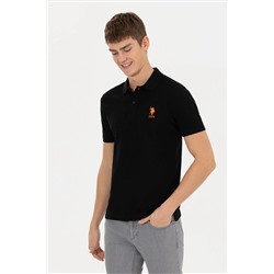 Erkek Siyah Basic Polo Yaka Tişört