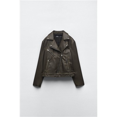 FAUX LEATHER BIKER JACKET