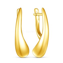 Серьги из золочёного серебра - Капли 220-20-224зл