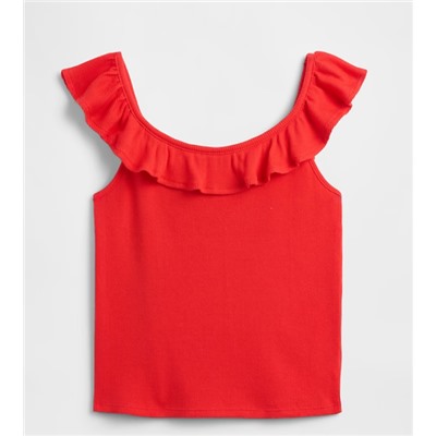Kids Ribbed Ruffle Tank Top