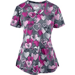 Grey's Anatomy Scrubs Ribbons Of Hope Print Top