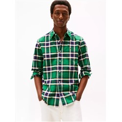 Regular Fit Plaid Stretch Oxford Shirt