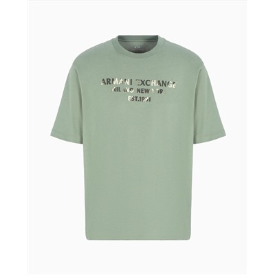 REGULAR FIT T-SHIRT WITH CAMOUFLAGE LOGO IN ASV COTTON