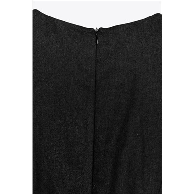 LINEN BLEND MIDI DRESS