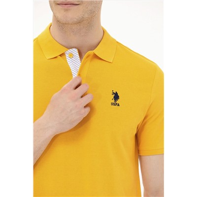 Erkek Sarı Basic Polo Yaka Tişört