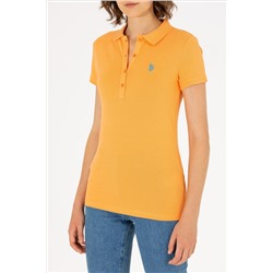 Kadın Turuncu Basic Polo Yaka Tişört