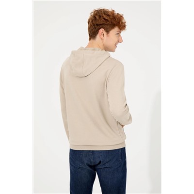 Erkek Taş Kapüşonlu Sweatshirt