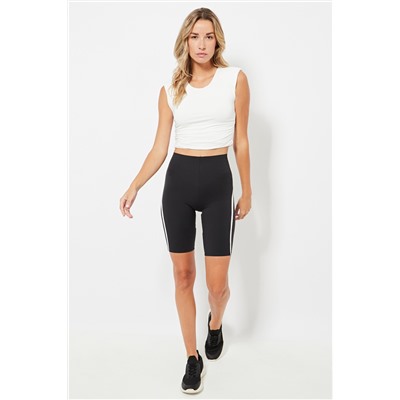 Leggings ciclista de compresión cintura alta - Negro