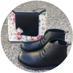 AB. ZAPATOS 2619 · negro+Vera pelle flores АКЦИЯ