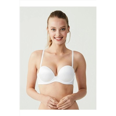 U.S. Polo Assn. US POLO LİSANSLI 2 Beden Büyüten Full Push-up Straplez Sütyen 66149 US66149