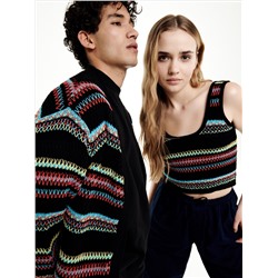 UNISEX Baumwoll-Top aus Strukturstrick