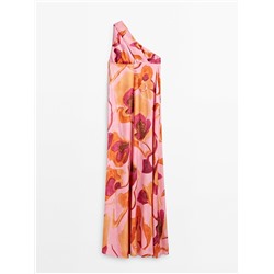 Vestido largo asimétrico estampado floral