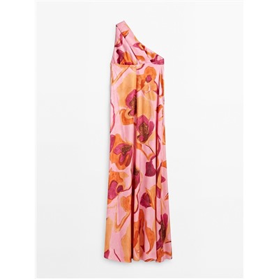 Vestido largo asimétrico estampado floral