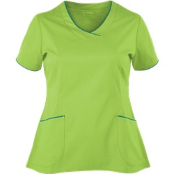 White Cross Scrubs Allure STRETCH High Low Top
