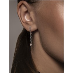 Серьги из серебра с фианитами родированные 925 пробы 11-1029р