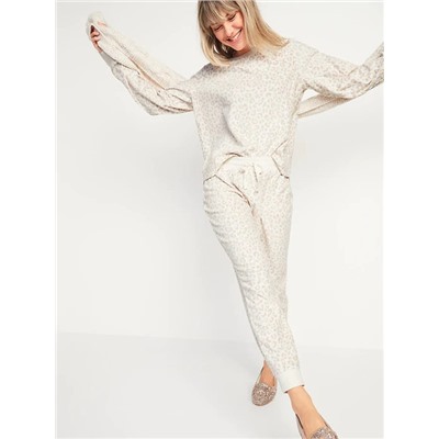 Patterned Micro Performance Fleece Pajama Set for Women