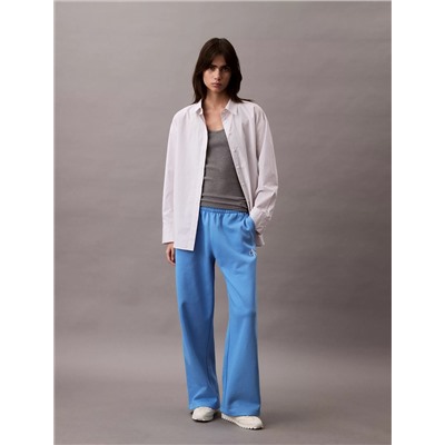 Monogram Logo Fleece Wide Leg Sweatpants