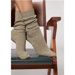 Kurze Socken in Rippe mit Wolle und Kaschmir