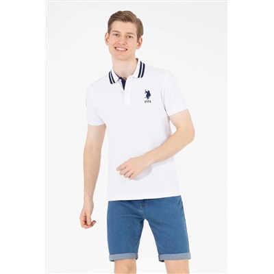 Erkek Beyaz Basic Polo Yaka Tişört