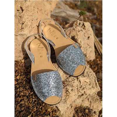 AB. Zapatos 320-5 GLITTER PLATA+Pelle CANDELA plata АКЦИЯ