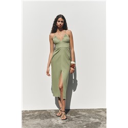LINEN MIDI DRESS
