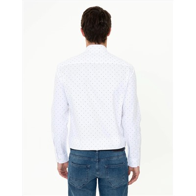 Turuncu Slim Fit Uzun Kollu Gömlek