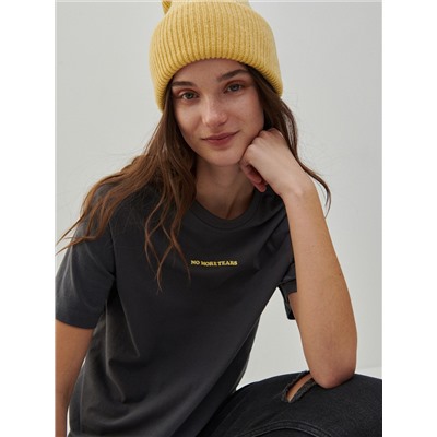 Baumwoll-T-Shirt mit Aufschrift