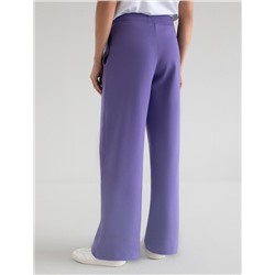 Прямые трикотажные брюки на резинке из футера двухнитки эластичные