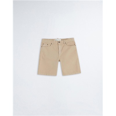 Slim Fit Denim Shorts, Men, Beige